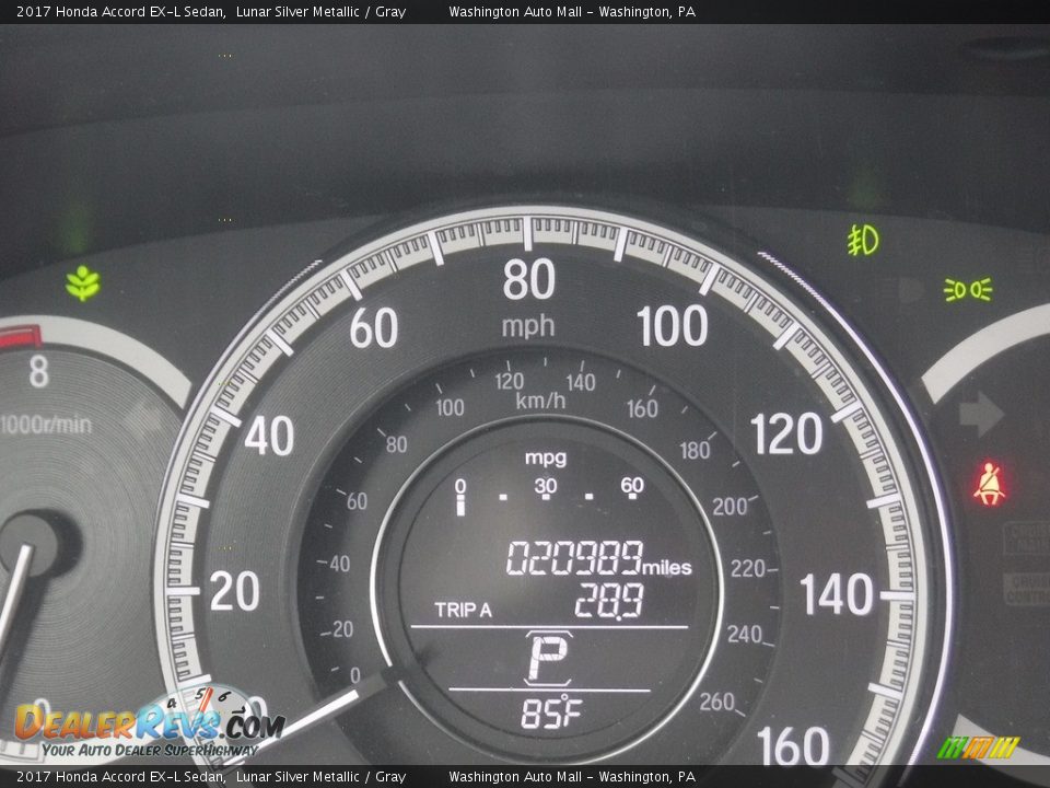 2017 Honda Accord EX-L Sedan Lunar Silver Metallic / Gray Photo #28