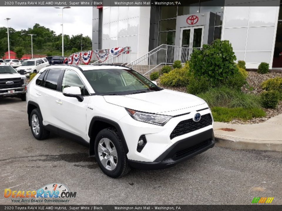 2020 Toyota RAV4 XLE AWD Hybrid Super White / Black Photo #1