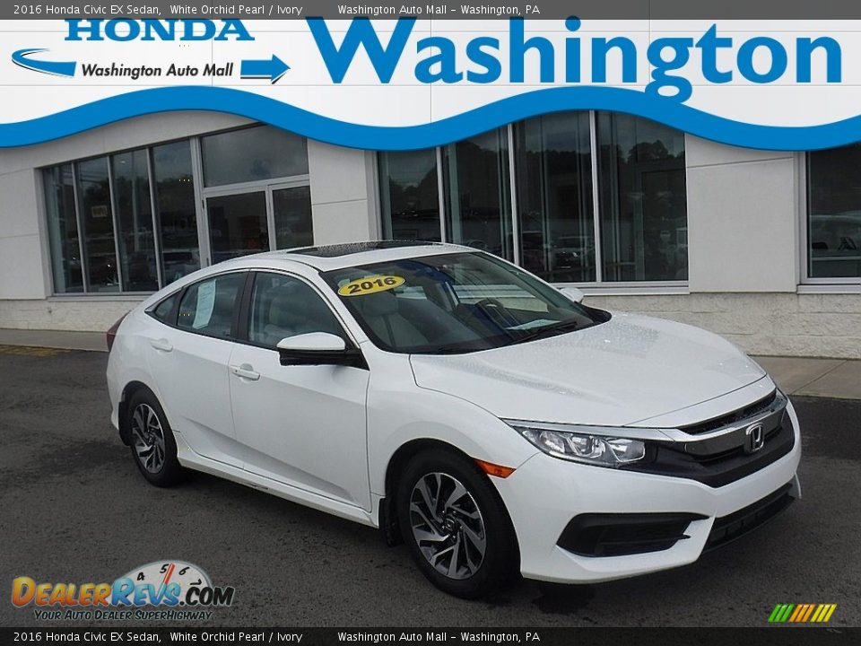 2016 Honda Civic EX Sedan White Orchid Pearl / Ivory Photo #1