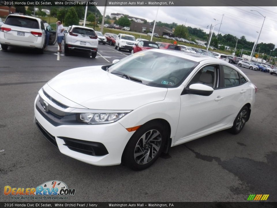 2016 Honda Civic EX Sedan White Orchid Pearl / Ivory Photo #6