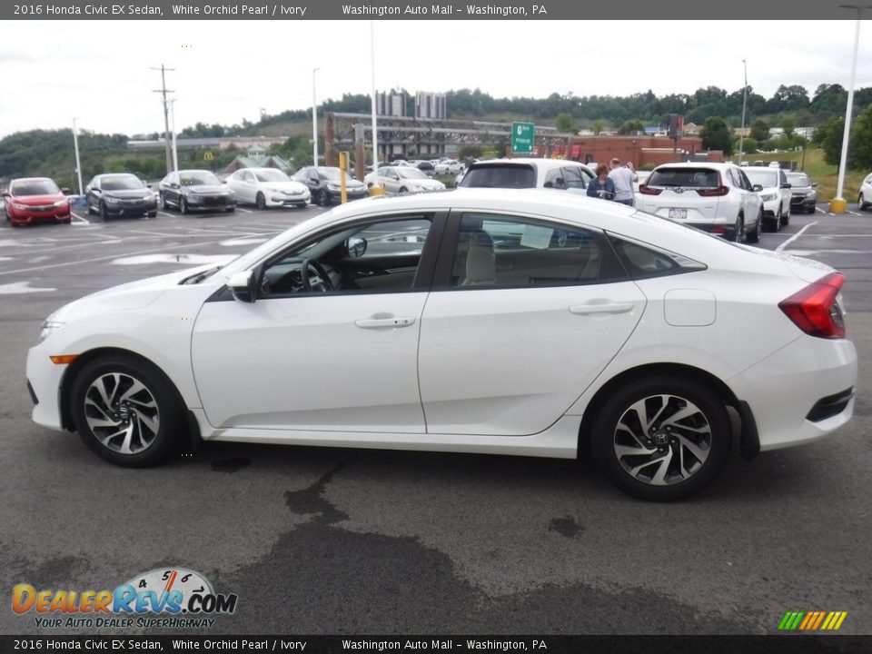 2016 Honda Civic EX Sedan White Orchid Pearl / Ivory Photo #7