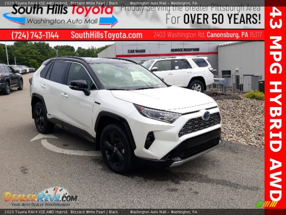 2020 Toyota RAV4 XSE AWD Hybrid Blizzard White Pearl / Black Photo #1