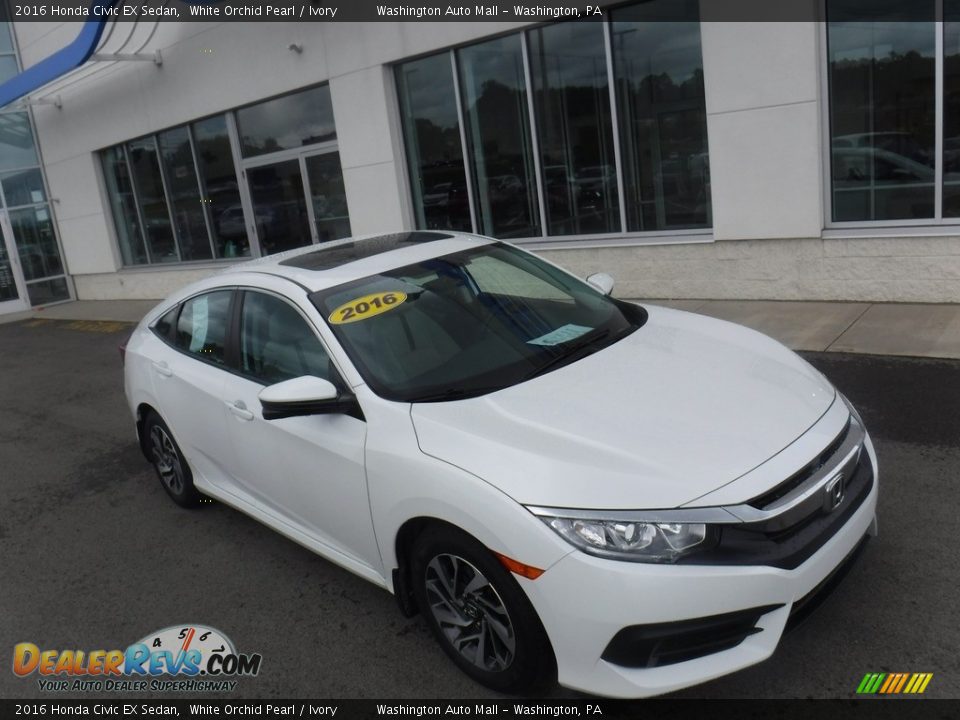 2016 Honda Civic EX Sedan White Orchid Pearl / Ivory Photo #11