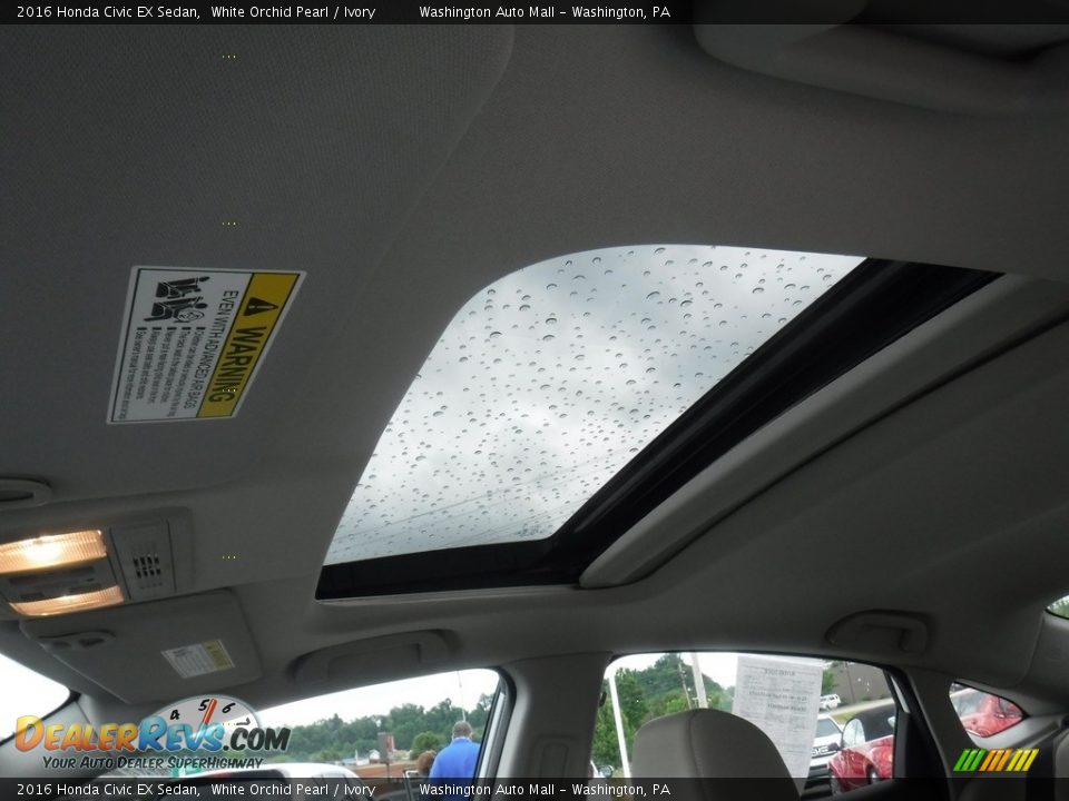 2016 Honda Civic EX Sedan White Orchid Pearl / Ivory Photo #12