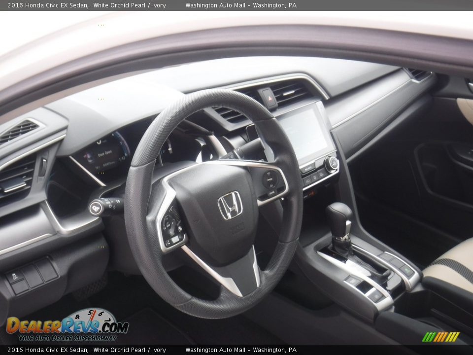2016 Honda Civic EX Sedan White Orchid Pearl / Ivory Photo #13