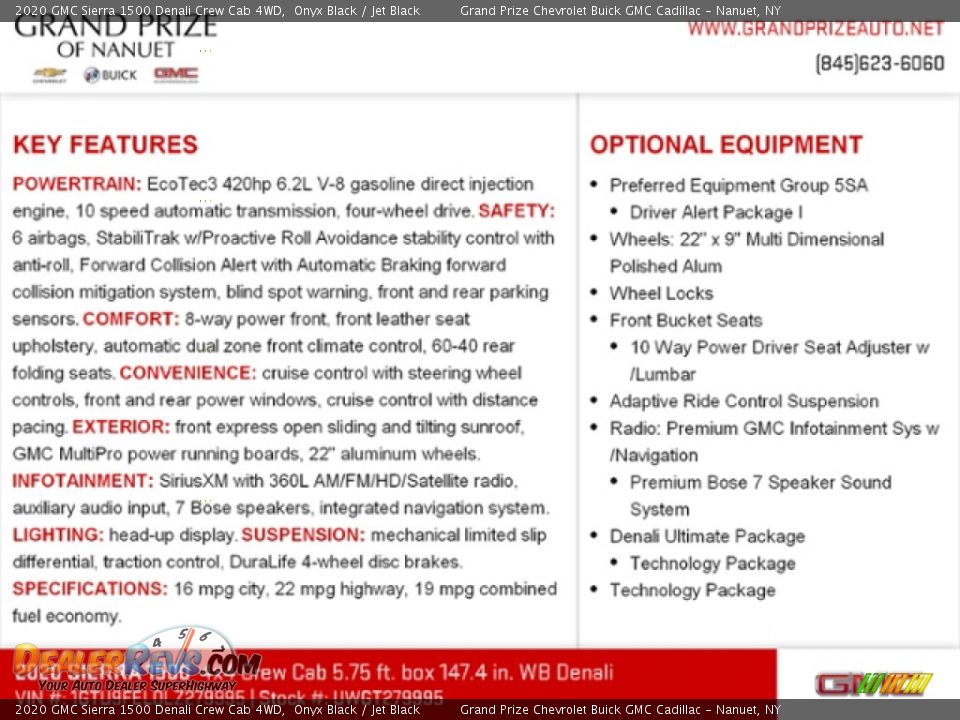 2020 GMC Sierra 1500 Denali Crew Cab 4WD Onyx Black / Jet Black Photo #10