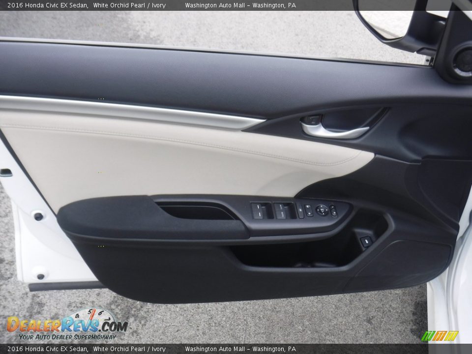 2016 Honda Civic EX Sedan White Orchid Pearl / Ivory Photo #14