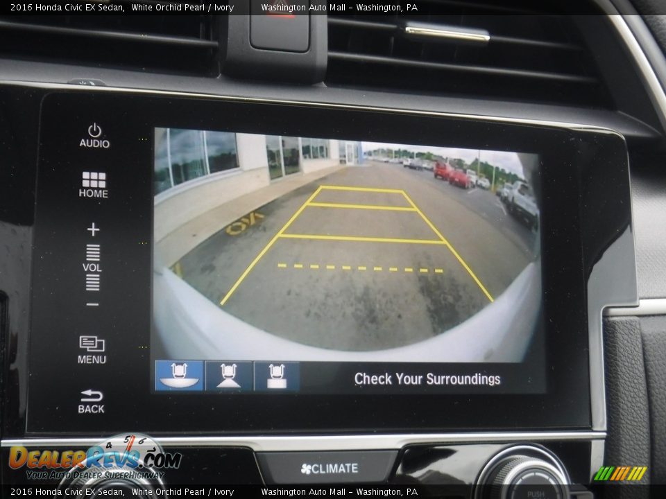2016 Honda Civic EX Sedan White Orchid Pearl / Ivory Photo #19