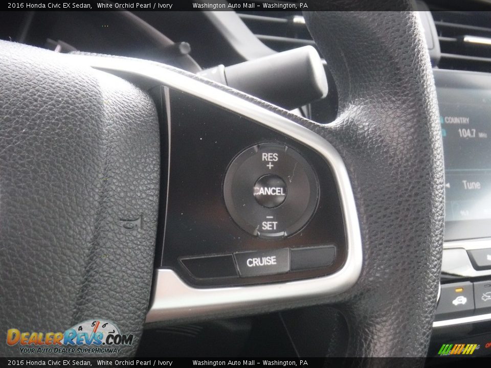 2016 Honda Civic EX Sedan White Orchid Pearl / Ivory Photo #20