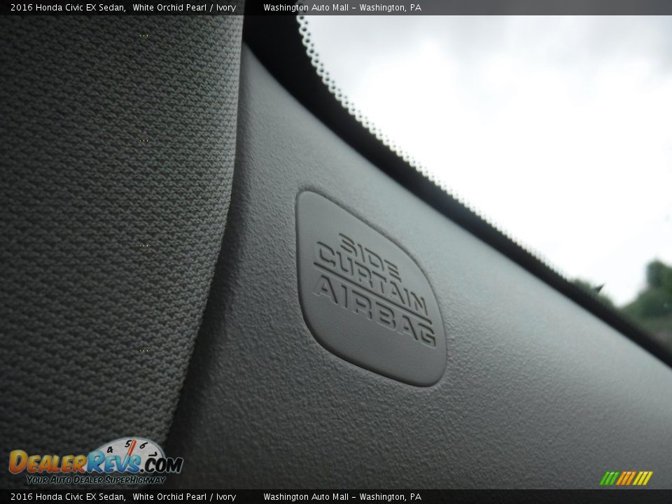 2016 Honda Civic EX Sedan White Orchid Pearl / Ivory Photo #22