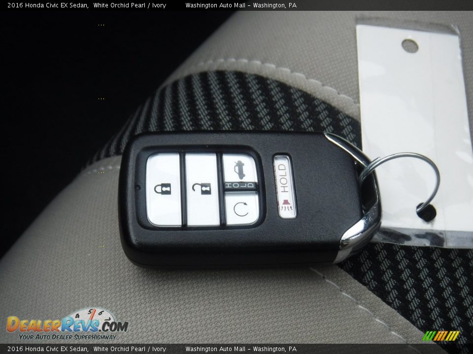 2016 Honda Civic EX Sedan White Orchid Pearl / Ivory Photo #26