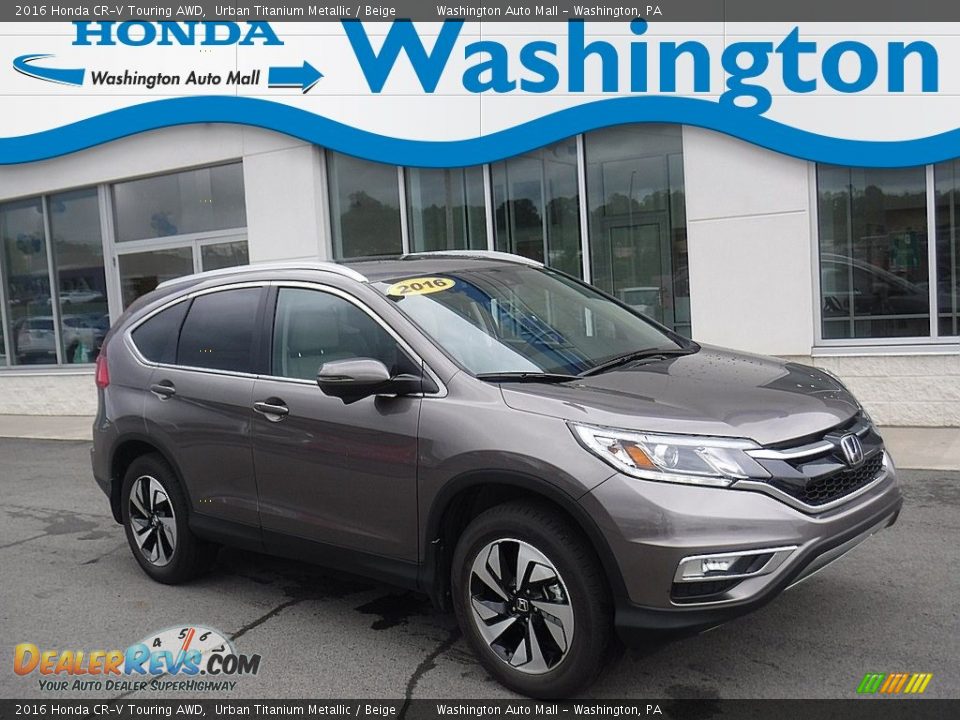 2016 Honda CR-V Touring AWD Urban Titanium Metallic / Beige Photo #1