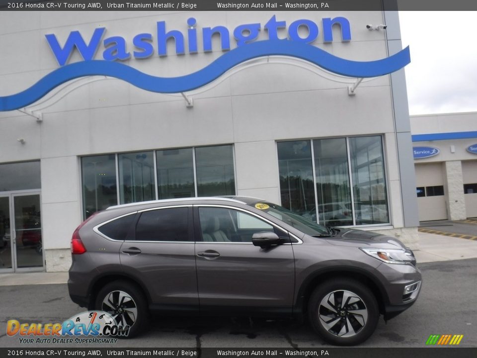 2016 Honda CR-V Touring AWD Urban Titanium Metallic / Beige Photo #2