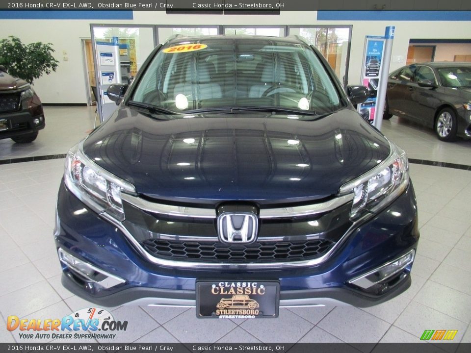 2016 Honda CR-V EX-L AWD Obsidian Blue Pearl / Gray Photo #2