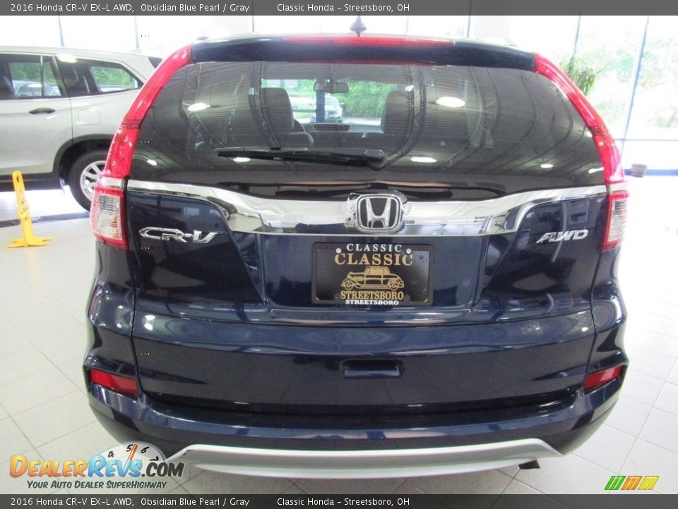 2016 Honda CR-V EX-L AWD Obsidian Blue Pearl / Gray Photo #8