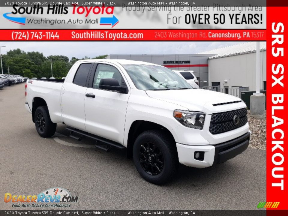 2020 Toyota Tundra SR5 Double Cab 4x4 Super White / Black Photo #1