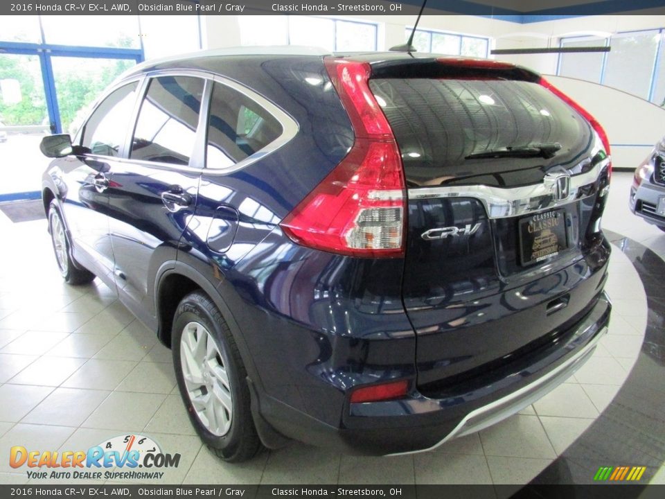 2016 Honda CR-V EX-L AWD Obsidian Blue Pearl / Gray Photo #9