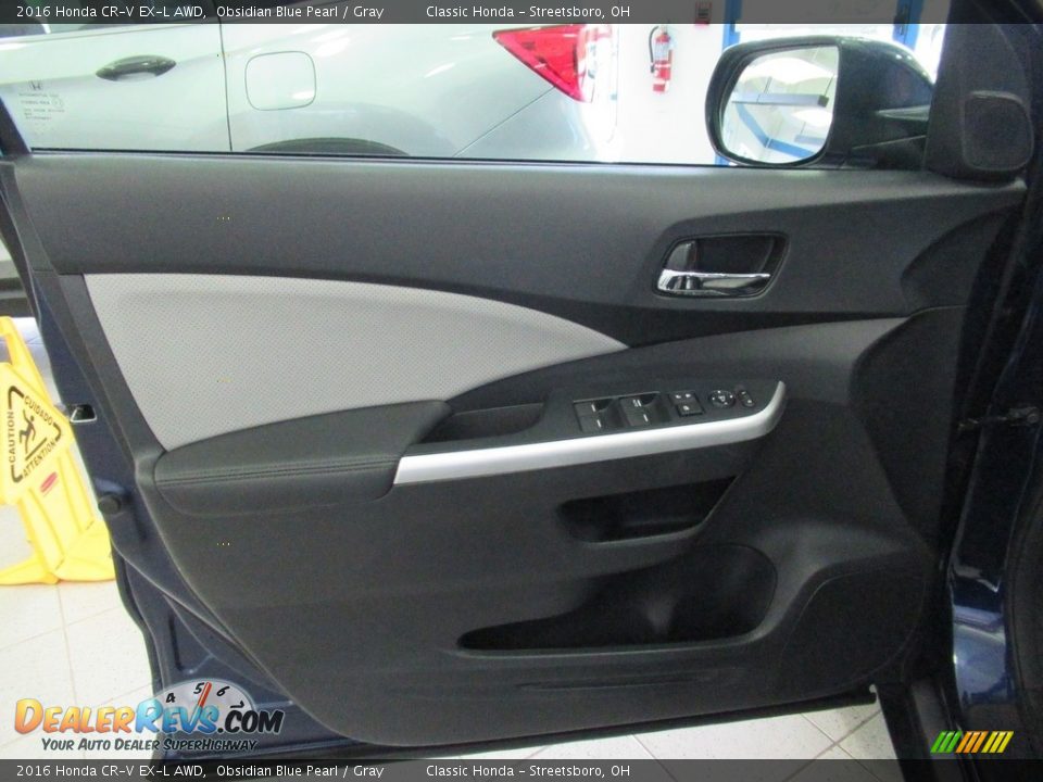 2016 Honda CR-V EX-L AWD Obsidian Blue Pearl / Gray Photo #27