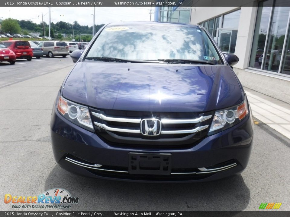 2015 Honda Odyssey EX-L Obsidian Blue Pearl / Gray Photo #4