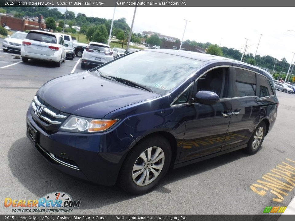 2015 Honda Odyssey EX-L Obsidian Blue Pearl / Gray Photo #5
