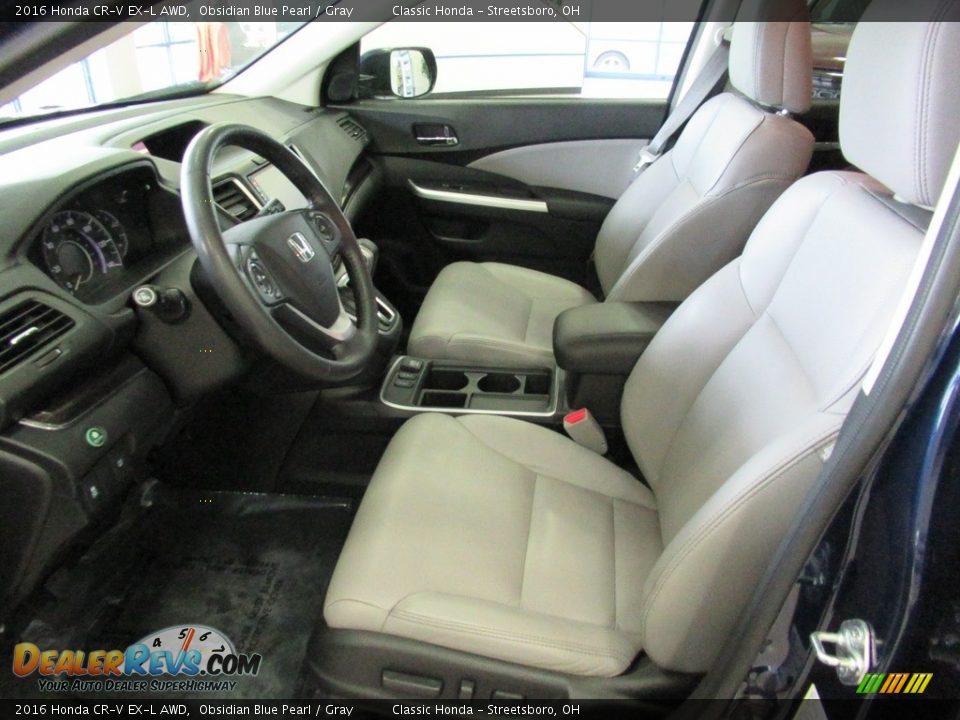 2016 Honda CR-V EX-L AWD Obsidian Blue Pearl / Gray Photo #29