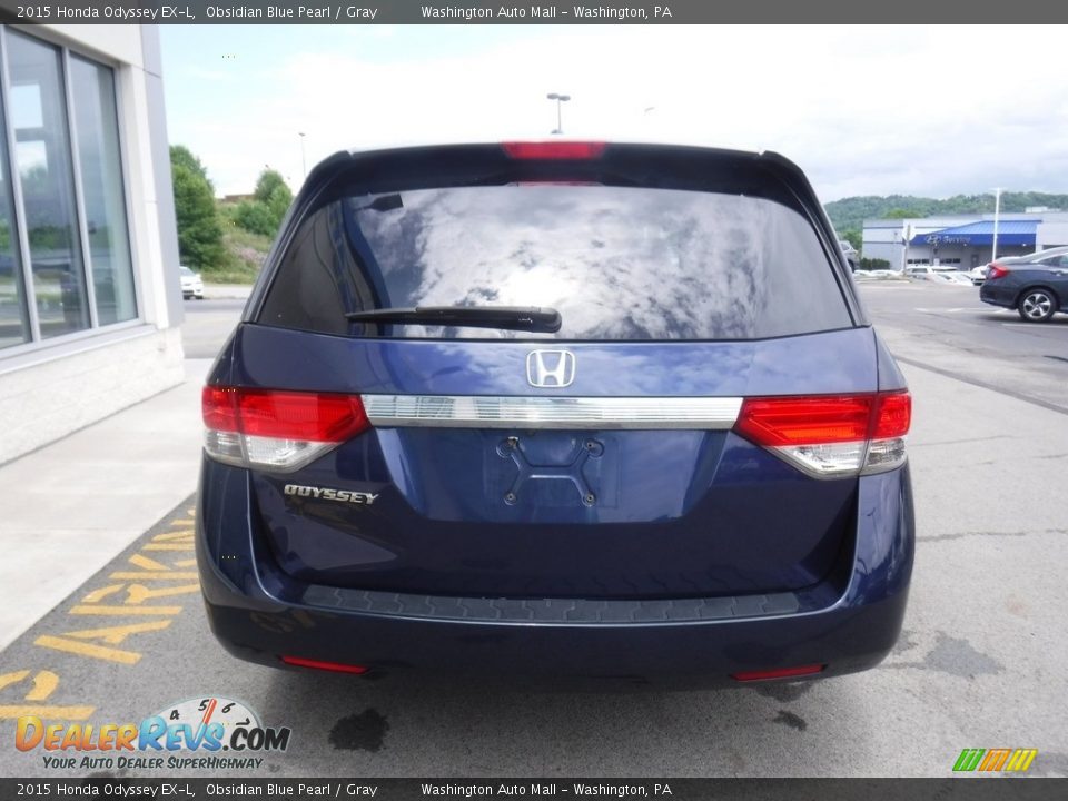 2015 Honda Odyssey EX-L Obsidian Blue Pearl / Gray Photo #7