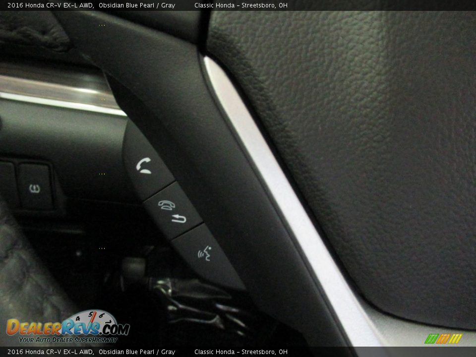 2016 Honda CR-V EX-L AWD Obsidian Blue Pearl / Gray Photo #31