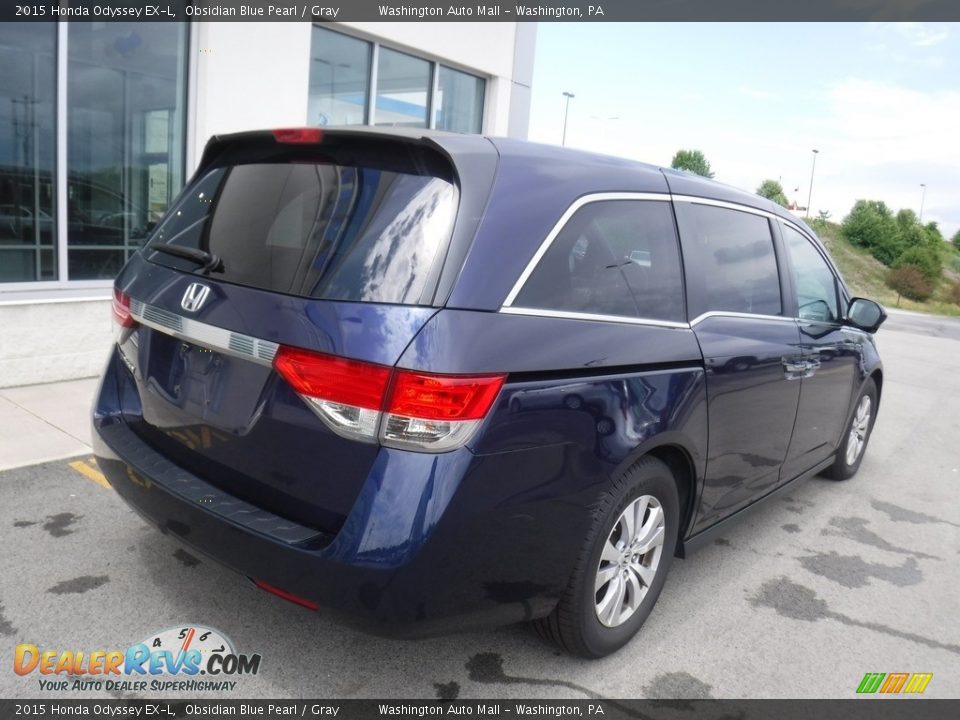 2015 Honda Odyssey EX-L Obsidian Blue Pearl / Gray Photo #8