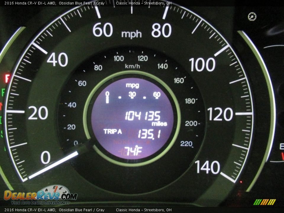 2016 Honda CR-V EX-L AWD Obsidian Blue Pearl / Gray Photo #32