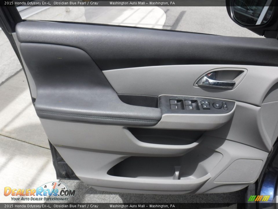 2015 Honda Odyssey EX-L Obsidian Blue Pearl / Gray Photo #14