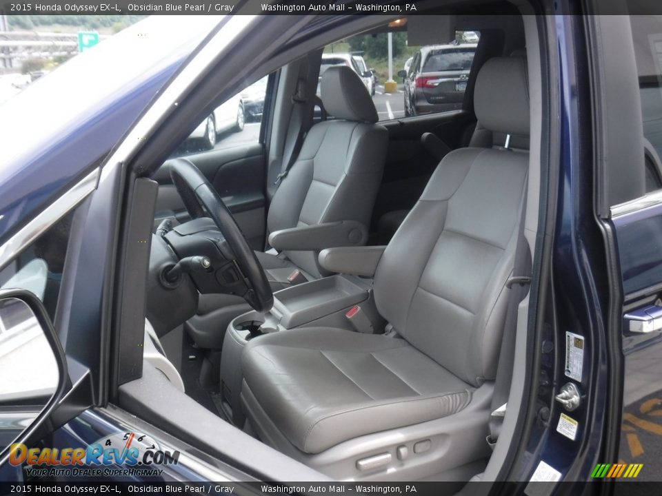 2015 Honda Odyssey EX-L Obsidian Blue Pearl / Gray Photo #15