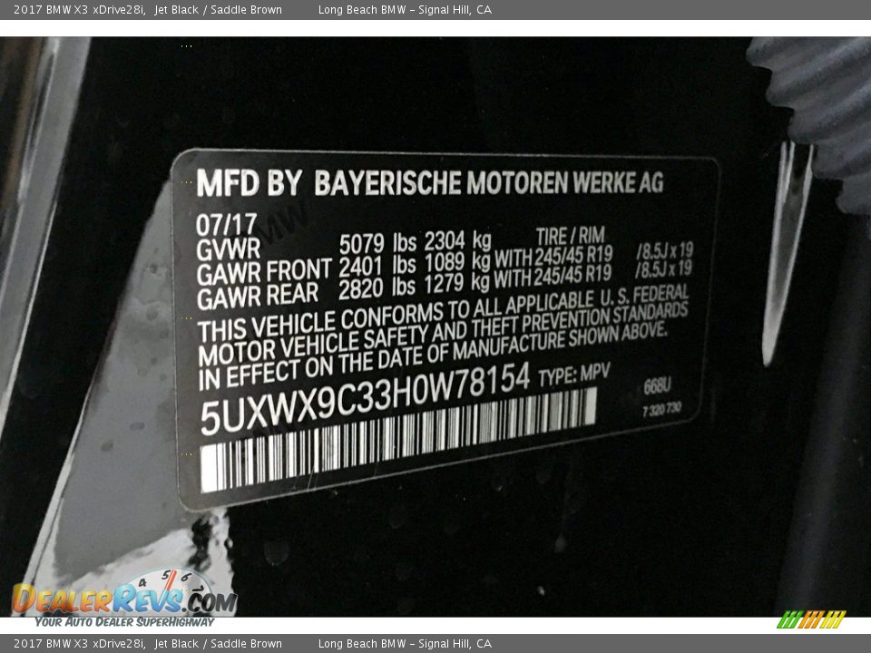 2017 BMW X3 xDrive28i Jet Black / Saddle Brown Photo #36