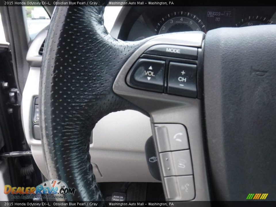 2015 Honda Odyssey EX-L Obsidian Blue Pearl / Gray Photo #20