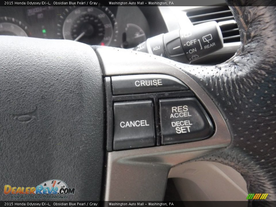 2015 Honda Odyssey EX-L Obsidian Blue Pearl / Gray Photo #21
