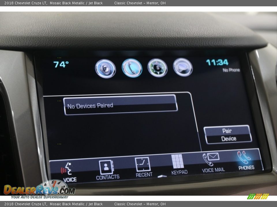 2018 Chevrolet Cruze LT Mosaic Black Metallic / Jet Black Photo #14