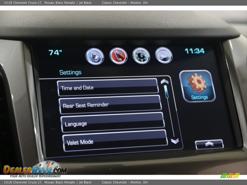 2018 Chevrolet Cruze LT Mosaic Black Metallic / Jet Black Photo #16