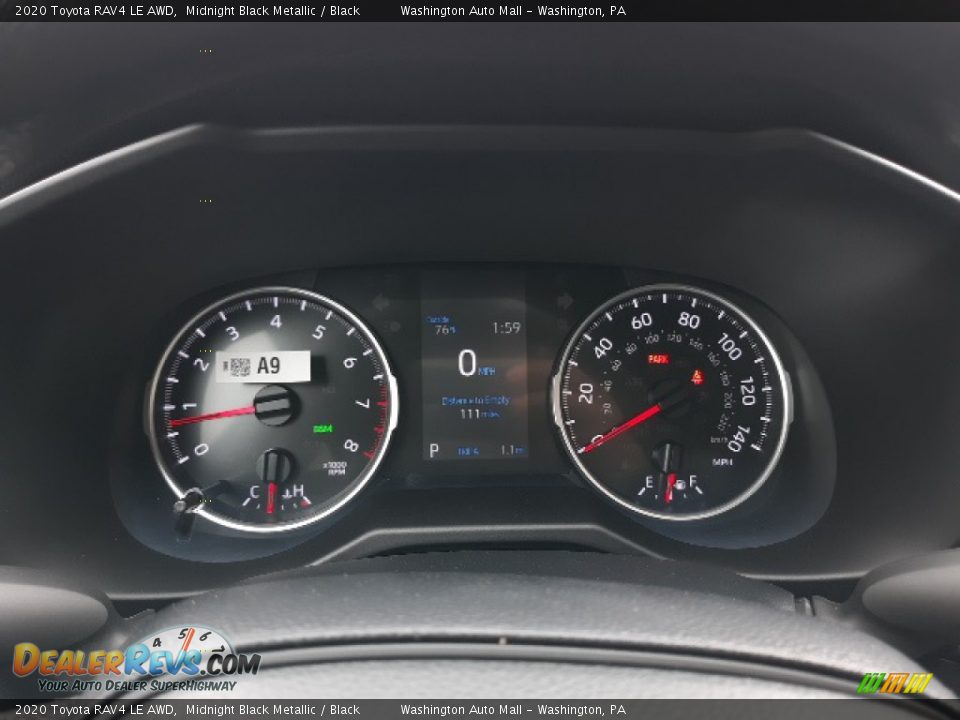 2020 Toyota RAV4 LE AWD Midnight Black Metallic / Black Photo #36