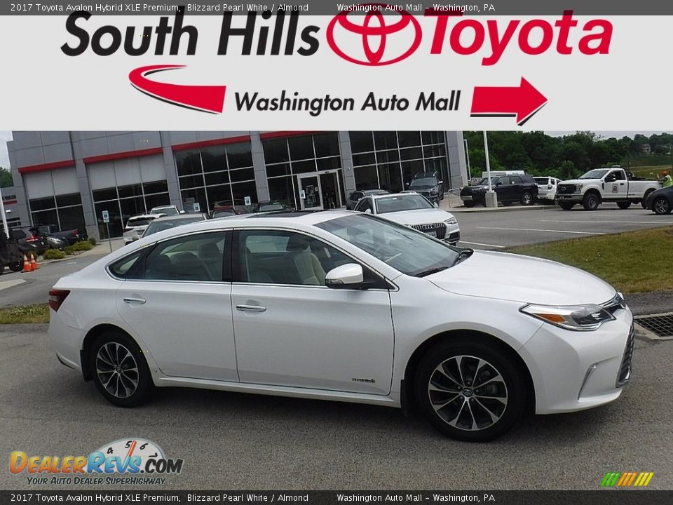 2017 Toyota Avalon Hybrid XLE Premium Blizzard Pearl White / Almond Photo #2