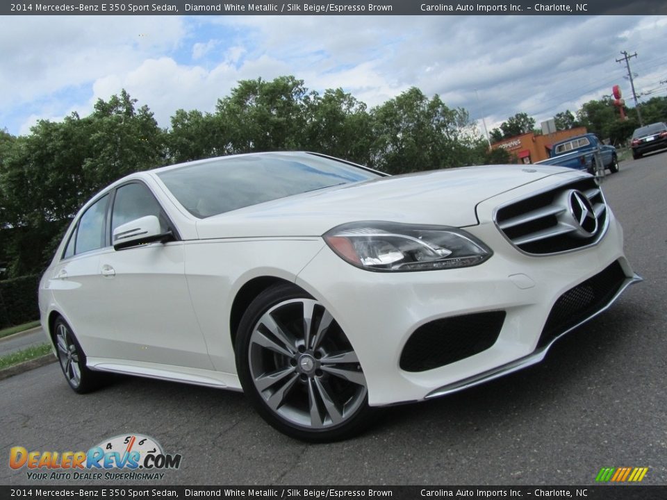 2014 Mercedes-Benz E 350 Sport Sedan Diamond White Metallic / Silk Beige/Espresso Brown Photo #1