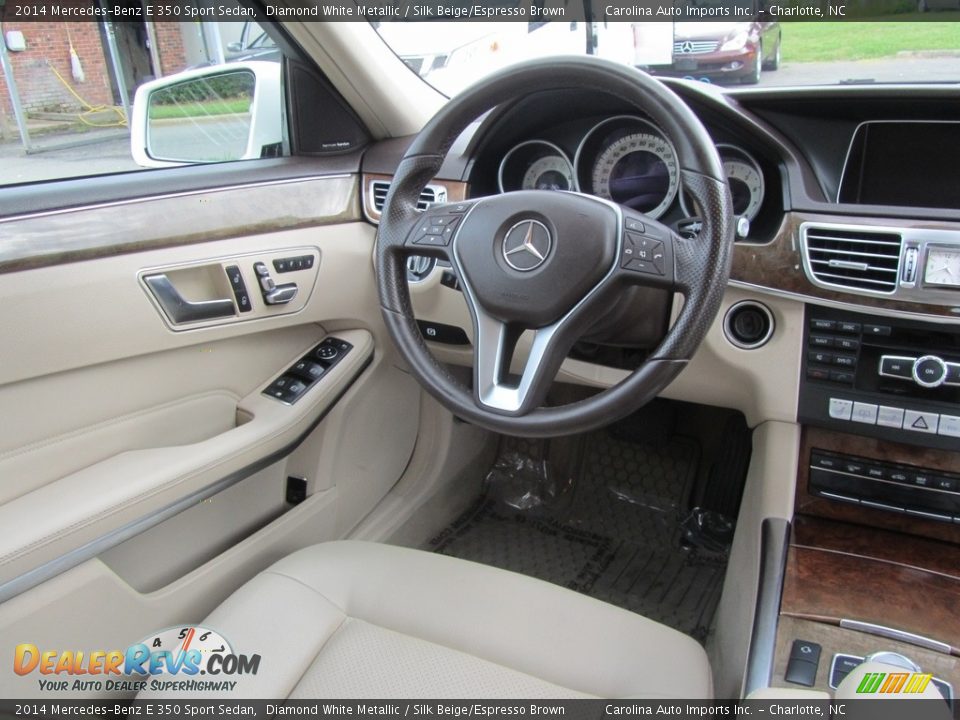 2014 Mercedes-Benz E 350 Sport Sedan Diamond White Metallic / Silk Beige/Espresso Brown Photo #12