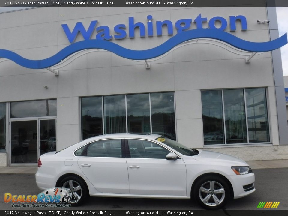 2012 Volkswagen Passat TDI SE Candy White / Cornsilk Beige Photo #2