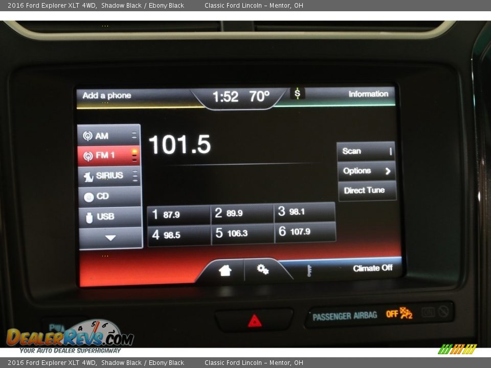 2016 Ford Explorer XLT 4WD Shadow Black / Ebony Black Photo #10