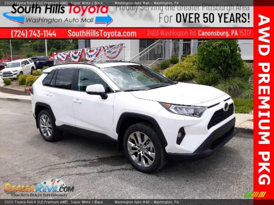 2020 Toyota RAV4 XLE Premium AWD Super White / Black Photo #1