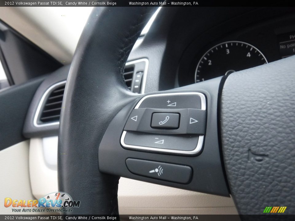 2012 Volkswagen Passat TDI SE Candy White / Cornsilk Beige Photo #21