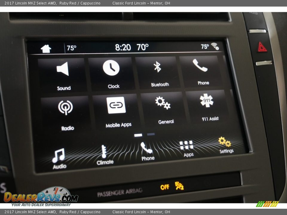 2017 Lincoln MKZ Select AWD Ruby Red / Cappuccino Photo #20