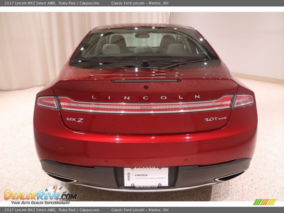 2017 Lincoln MKZ Select AWD Ruby Red / Cappuccino Photo #31