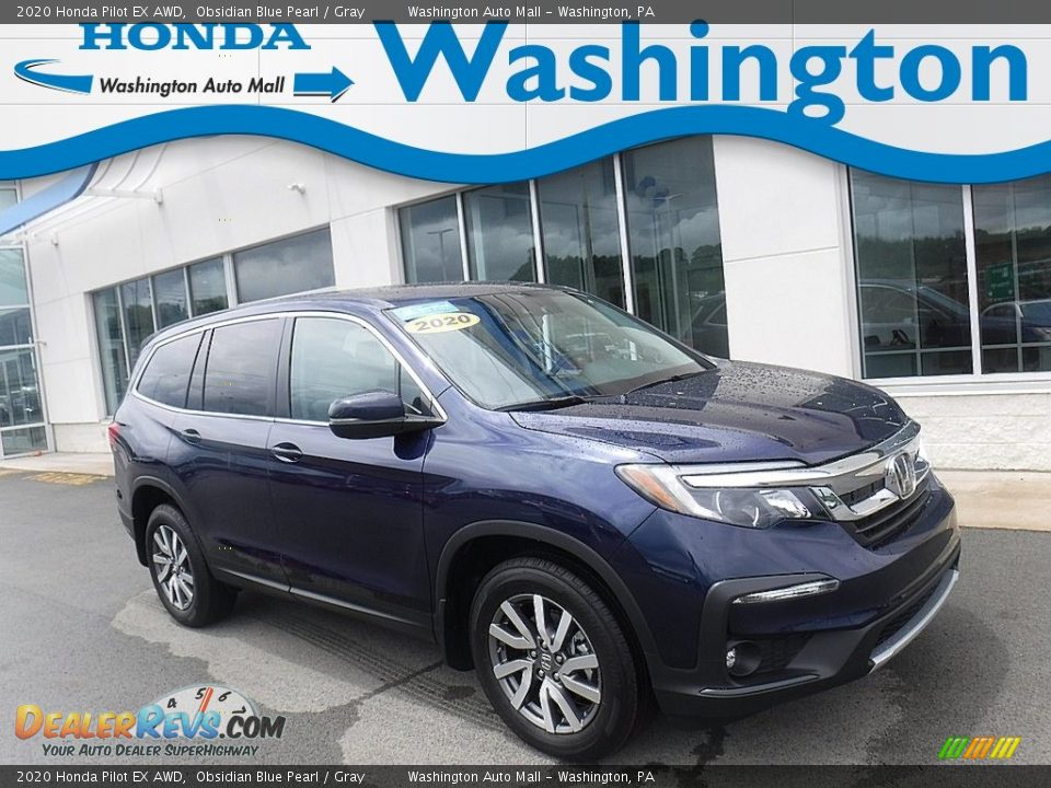 2020 Honda Pilot EX AWD Obsidian Blue Pearl / Gray Photo #1
