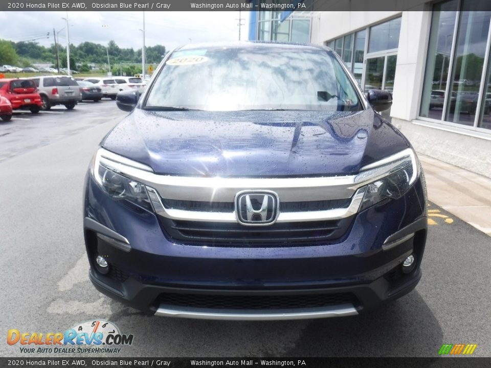 2020 Honda Pilot EX AWD Obsidian Blue Pearl / Gray Photo #4
