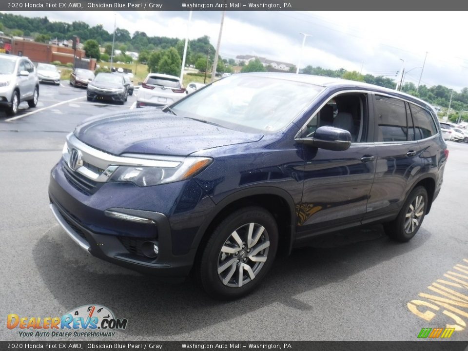 2020 Honda Pilot EX AWD Obsidian Blue Pearl / Gray Photo #5