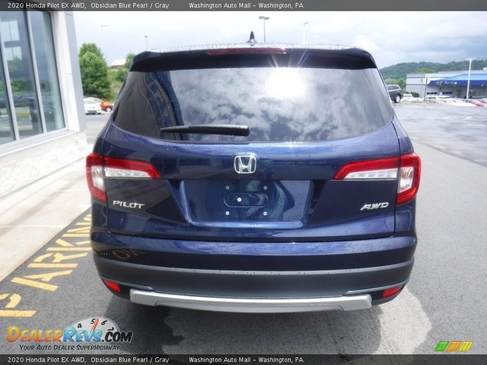 2020 Honda Pilot EX AWD Obsidian Blue Pearl / Gray Photo #7